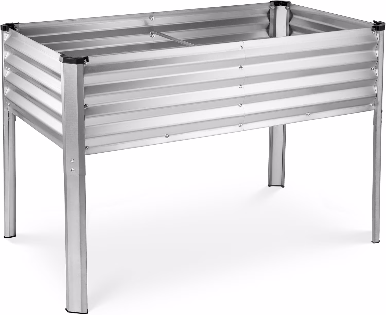 Galvanized Raised Garden Beds Outdoor with Legs // 48��24��31in Elevated Planter Box for Vegetables, Flowers (Silver) // Large Metal Garden Bed for Backyard Patio Gardening