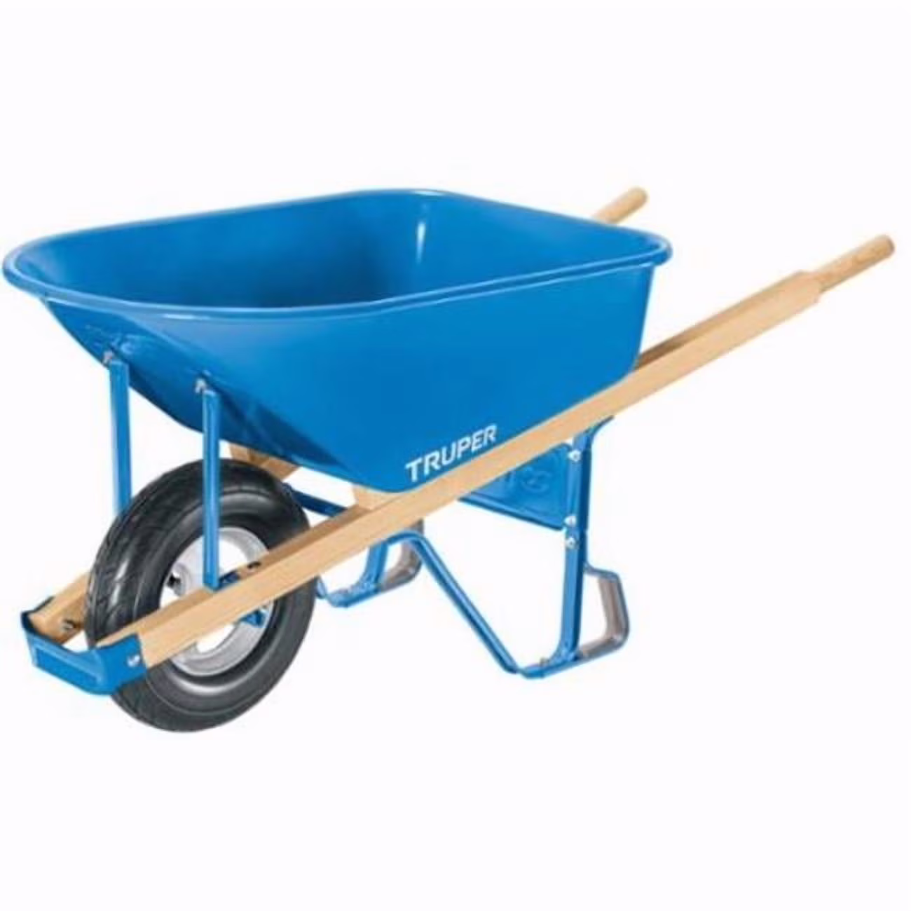 Truper P6 - F 6 Cu. Ft. Steel Tray Wheelbarrow Contractor, Blue