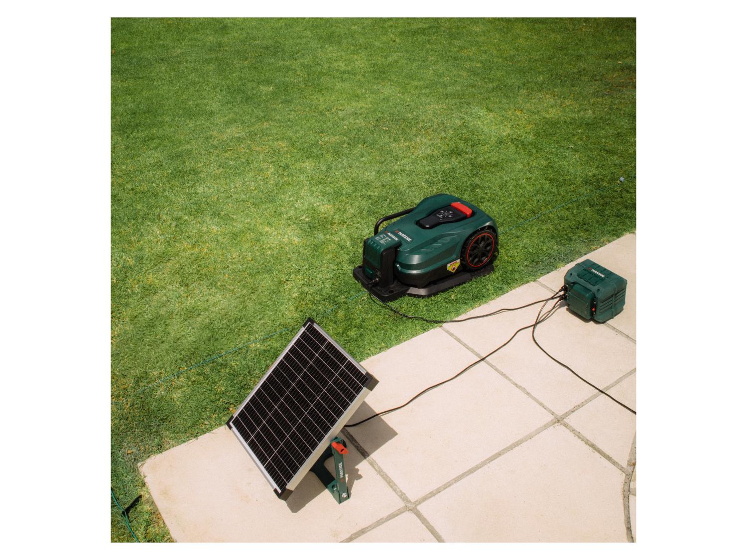 PARKSIDE Station de recharge solaire sans fil pour tondeuse robot PASLM 25 A1, 20 V