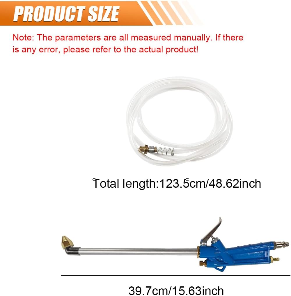 Car Air Engine Cleaning Spray Gun, High-Pressure Air Nozzle Blow Gun with 4Ft Hose, Pneumatic Dust Cleaner Sprayer Tool, Siphon Vehicle Engine Bay Wash Spray Kit(Curve)