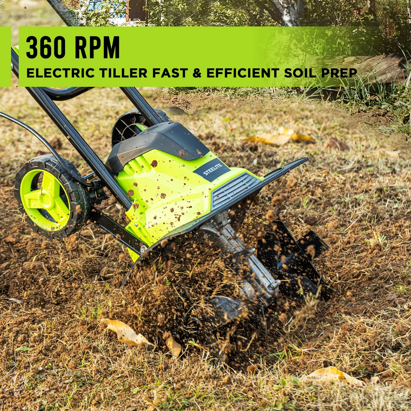 14-Inch Corded Electric Tiller,10-Amp Electric Tiller and Cultivator for Gardening, Lightweight Rototiller(14") - Image 6