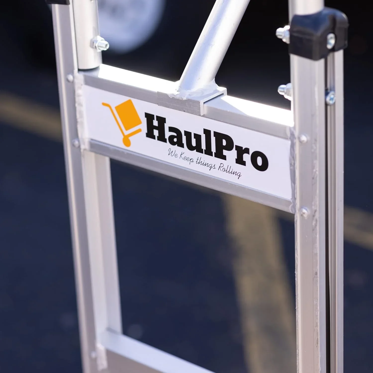 HaulPro Hand Truck 500-lb Capacity Dolly Cart with 8�� Rubber Dolly Wheels & 17.5�� x 9�� Nose Plate