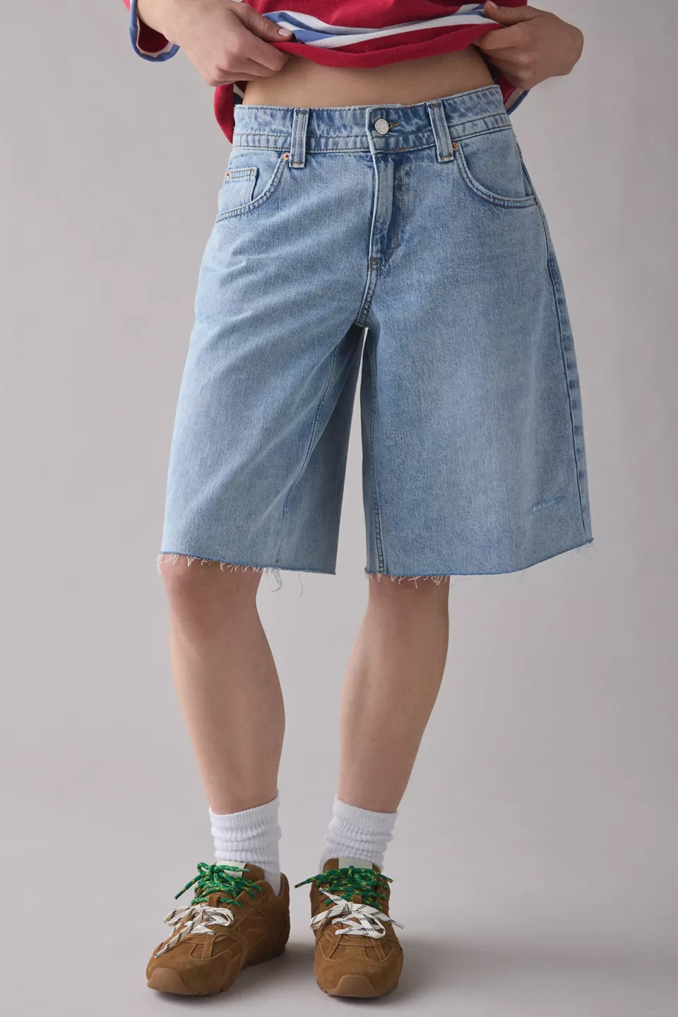 BDG Front Runner Mid-Rise Baggy Jorts - Cactus Wash
