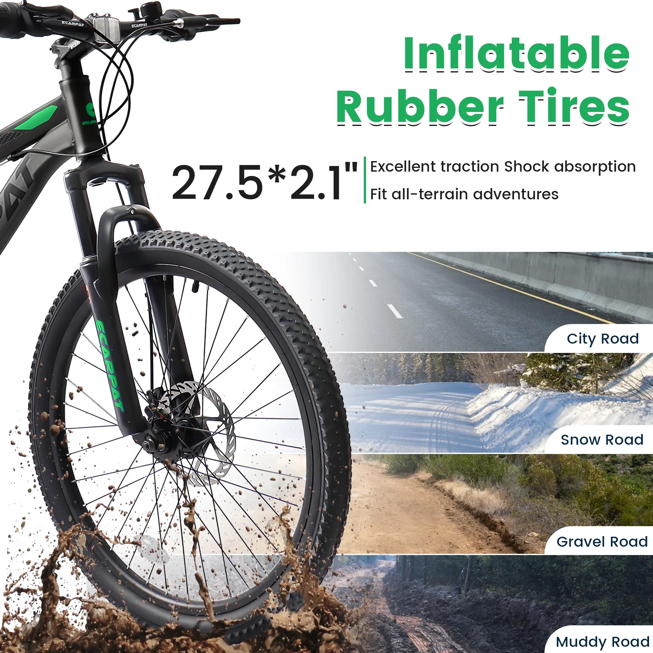 27.5 Inch Mountain Bike , Dual Full Suspension 21-Speed Disc Brakes Thumb Shifter,Carbon Steel Frame Mountain Bike, Mens Womens Trail Commuter City Bicycles