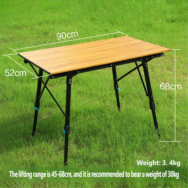 Adjustable Outdoor Aluminum Alloy Metal Egg Roll Folding Foldable Collapsible Table Camping Picnic Table