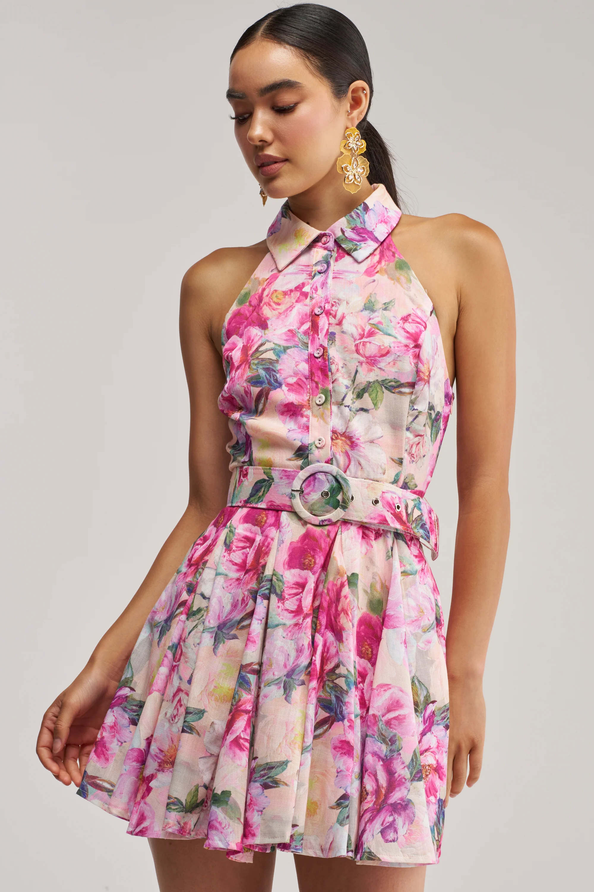 SHES A DIVA FLORAL MINI DRESS IN PINK MULTI - Akira Store