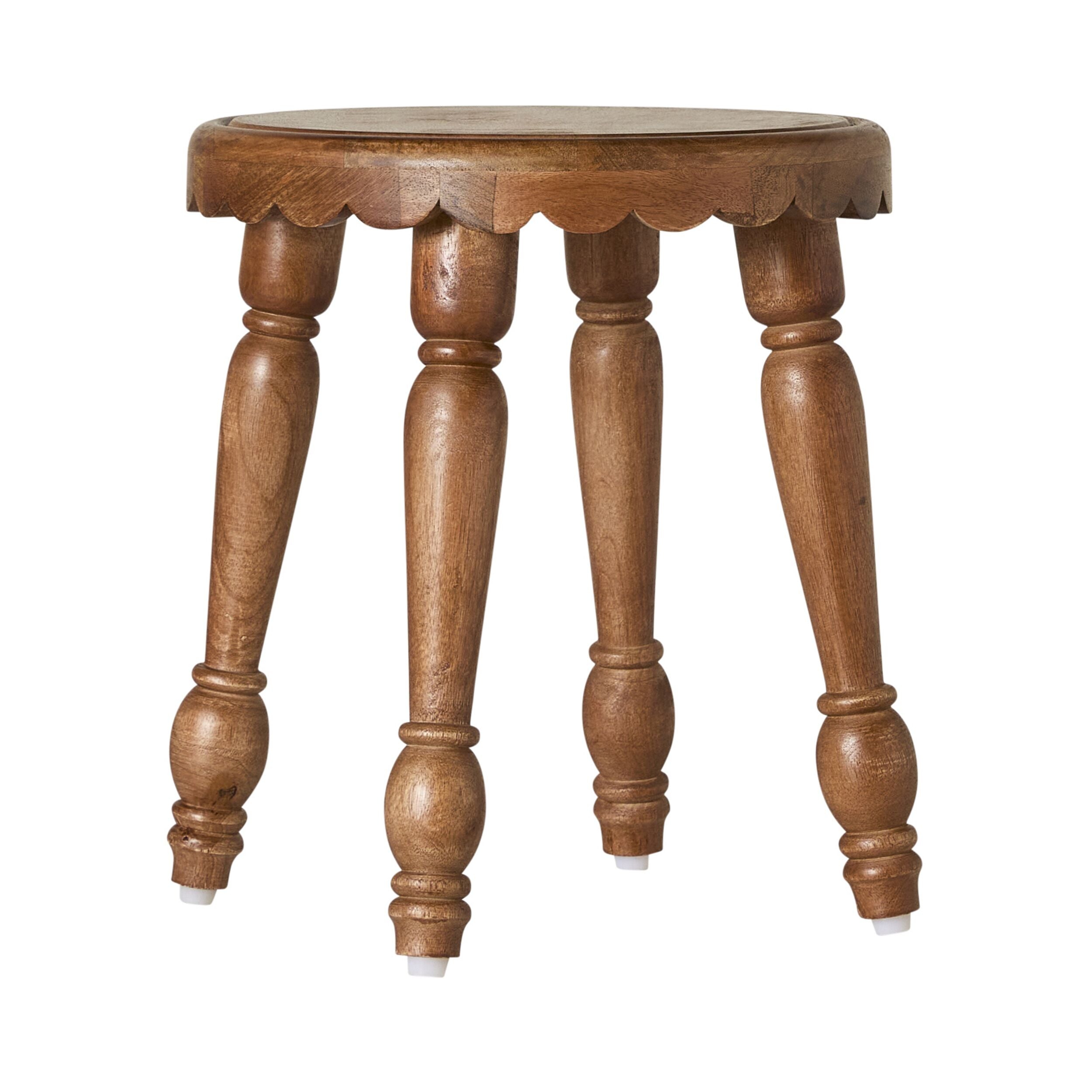 Sati Scalloped Wooden Plant Table 41cm