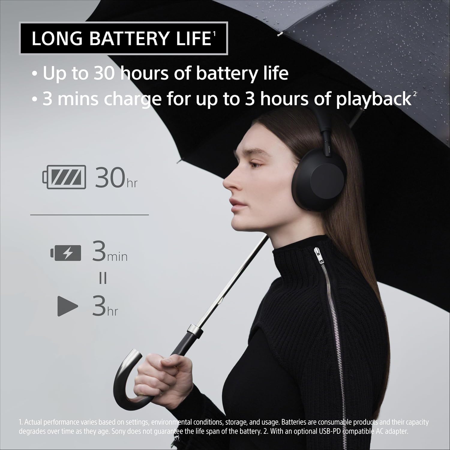 Sony WH-1000XM6 Best Wireless Noise Canceling Headphones  Black Bundle with Deco Gear Pro Audio Headphone Stand in Matte Black/Red