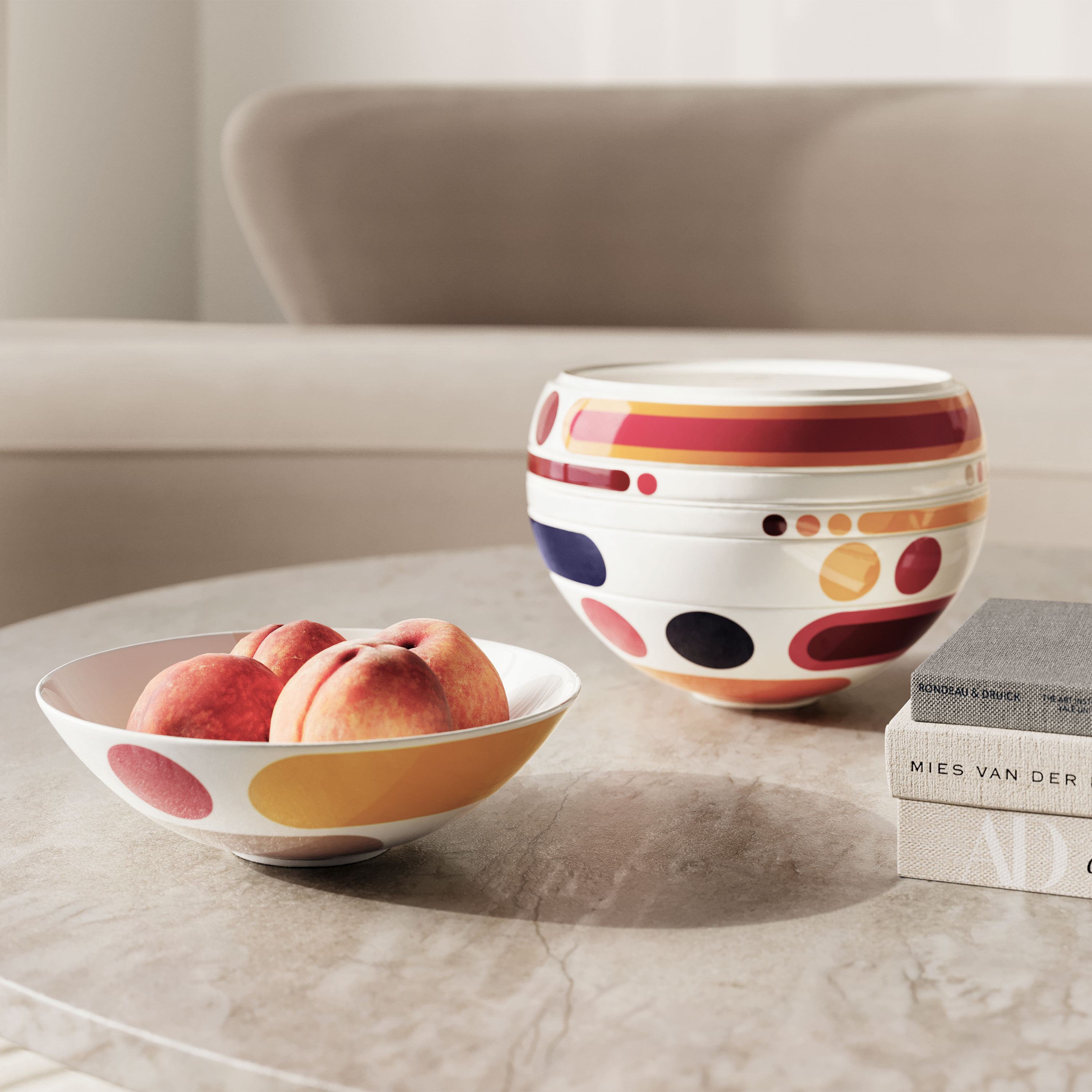 La Boule Dinnerware set - Multi-colored, Premium Porcelain