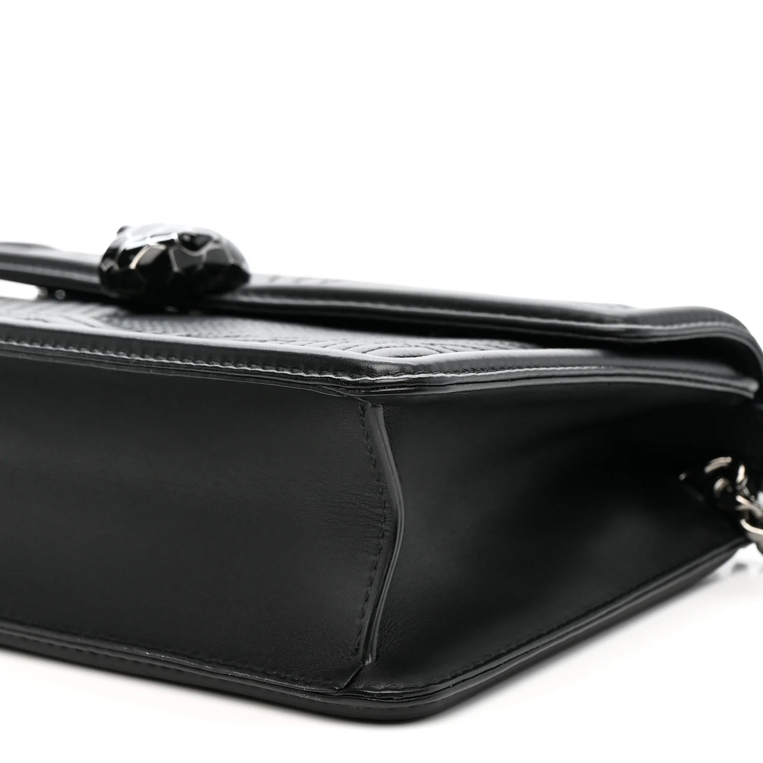 Quilted Nappa Smooth Calfskin Serpenti Forever Diamond Blast Shoulder Bag Black