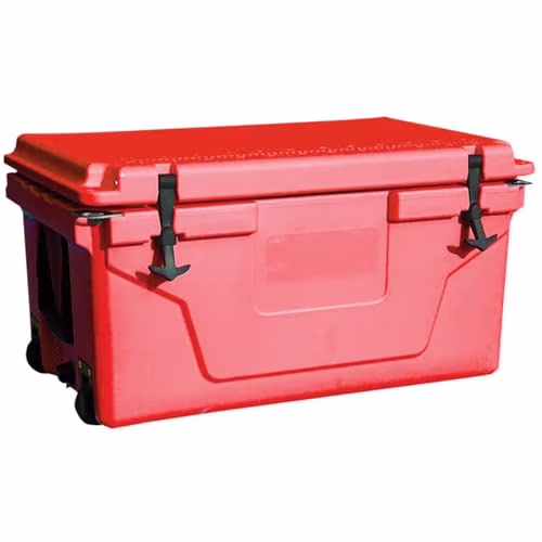 Portable Cooler 65 Quart Ultra-Light Wheeled Hard Cooler Insulated Portable Ice Chest Box with Wheels, Large Leakproof Camping Cooler for Beach, Camping, Picnic, Fishing, Boat, Barbecue