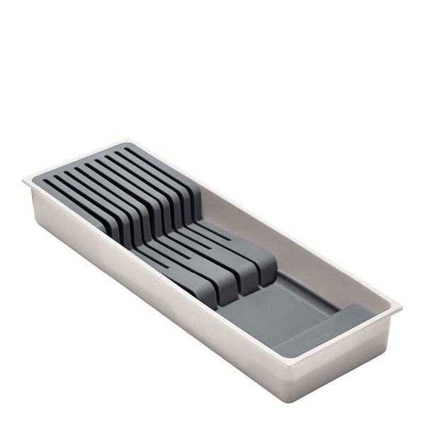 Knivblokk til skuffer 42x14x6 cm hvit/grå