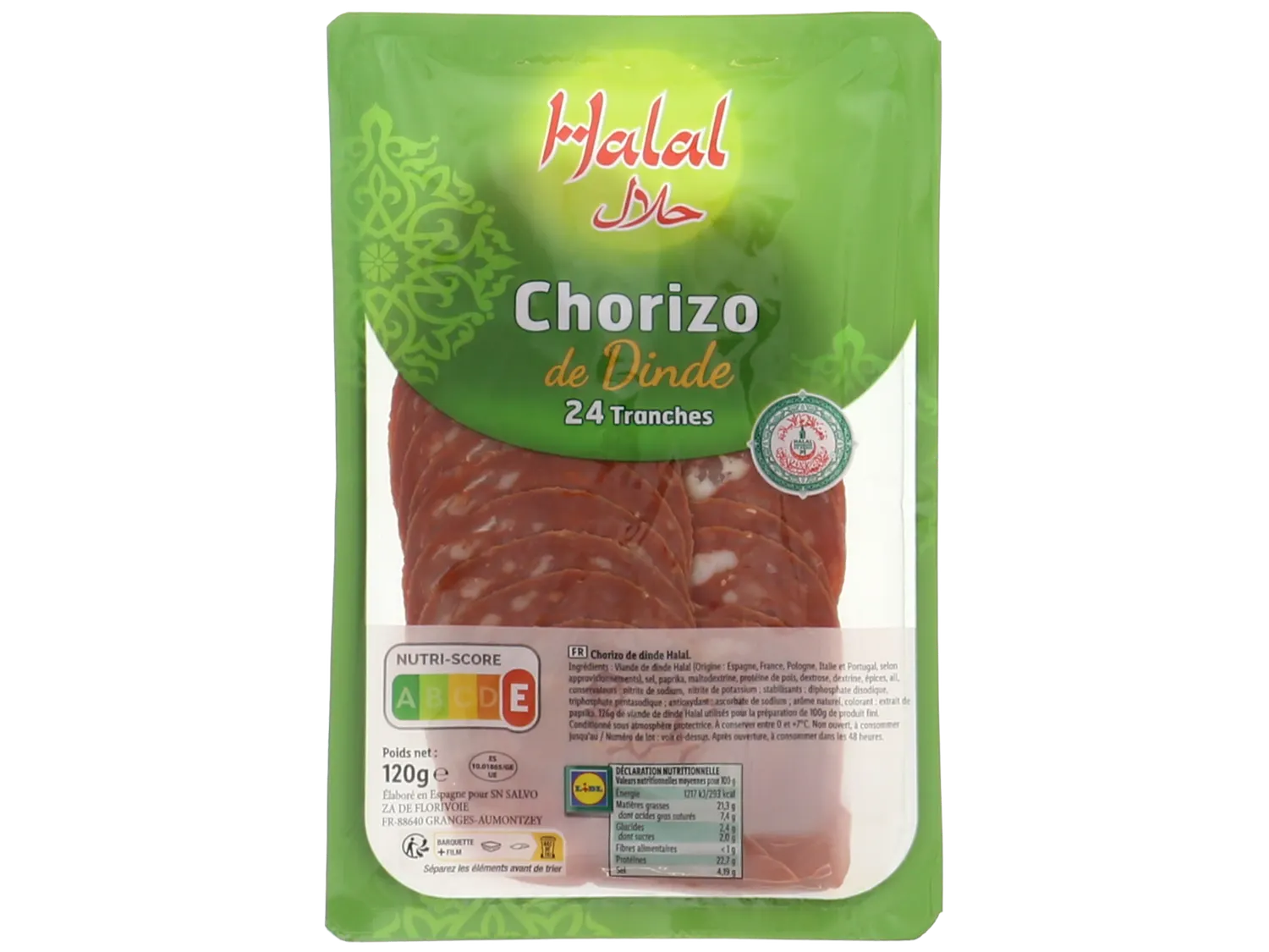 Chorizo de dinde Halal