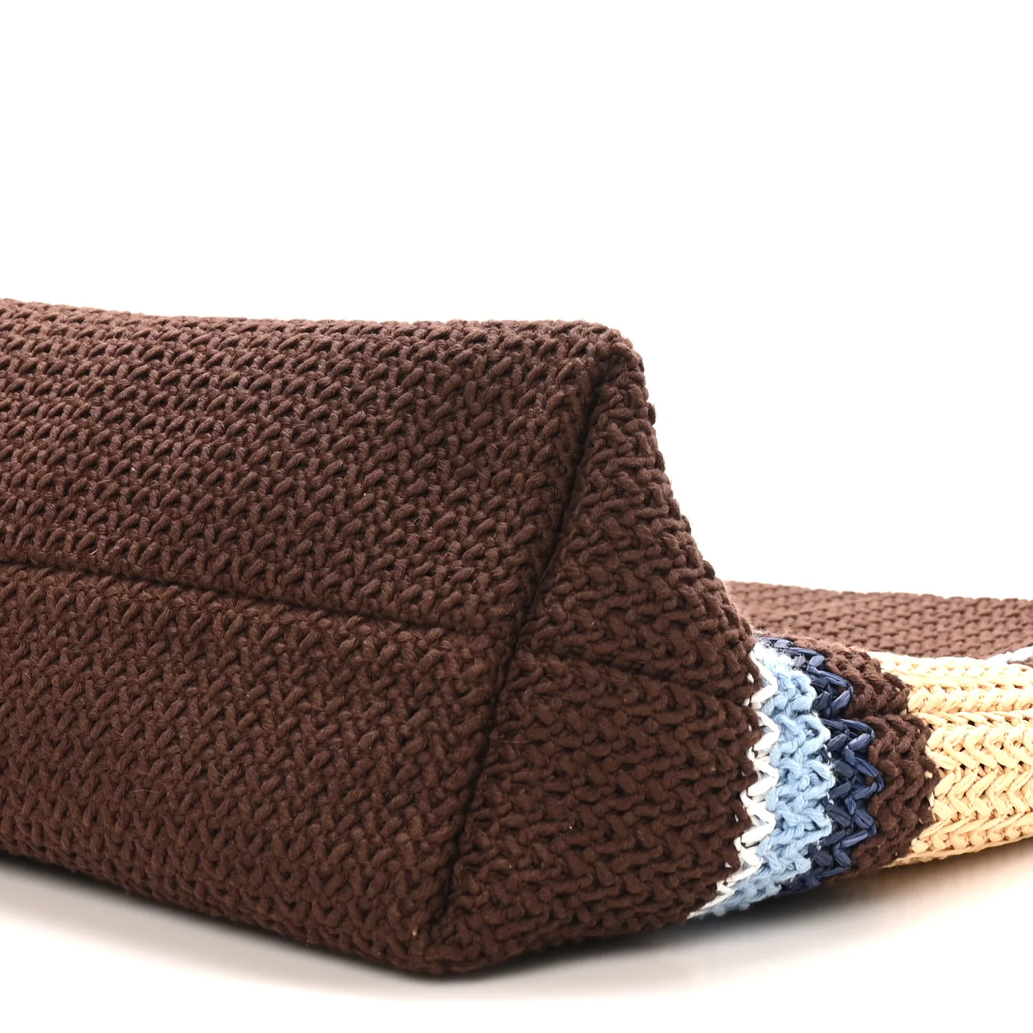 Raffia Effect Crochet Large Woven Tote Cocoa Brown Celeste Natural