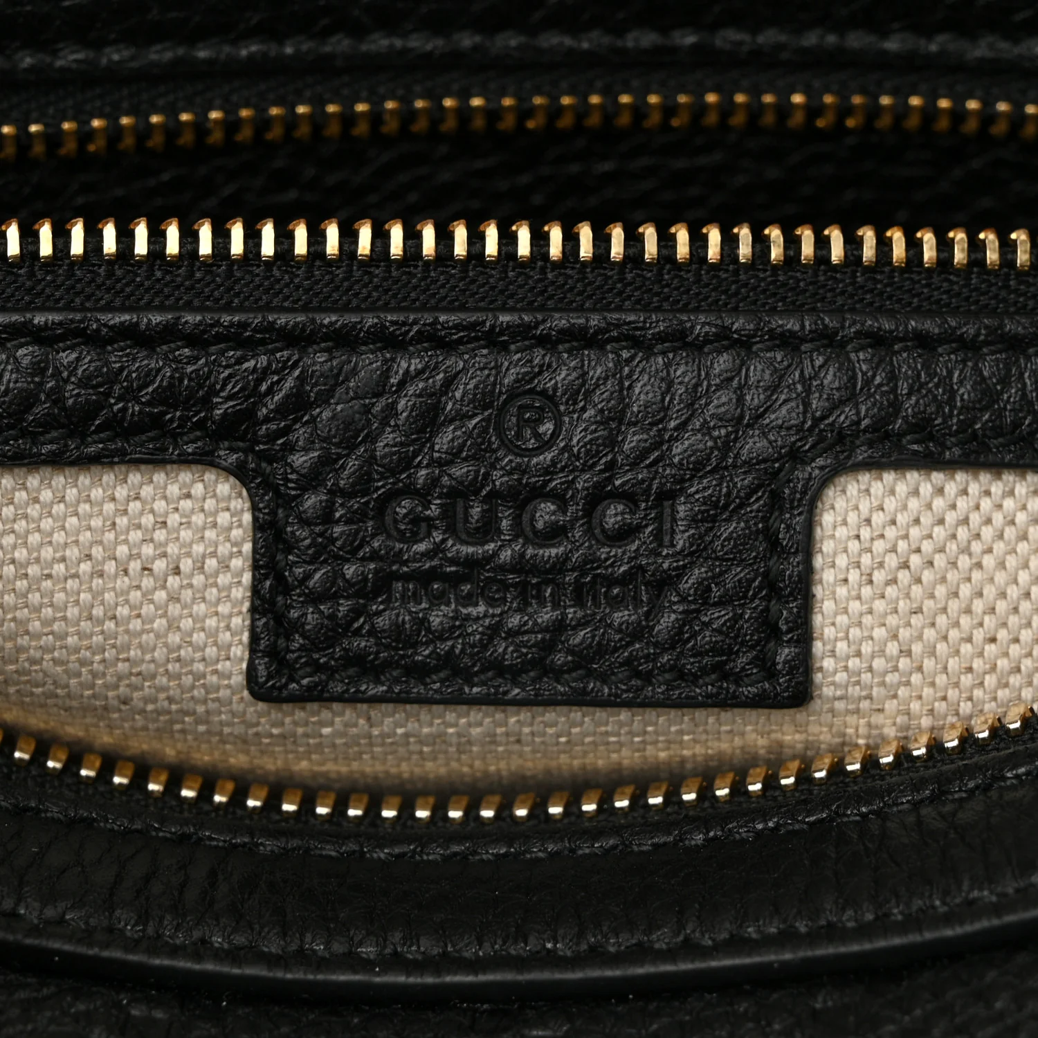Calfskin GG Emblem Small Top Handle Bag Black
