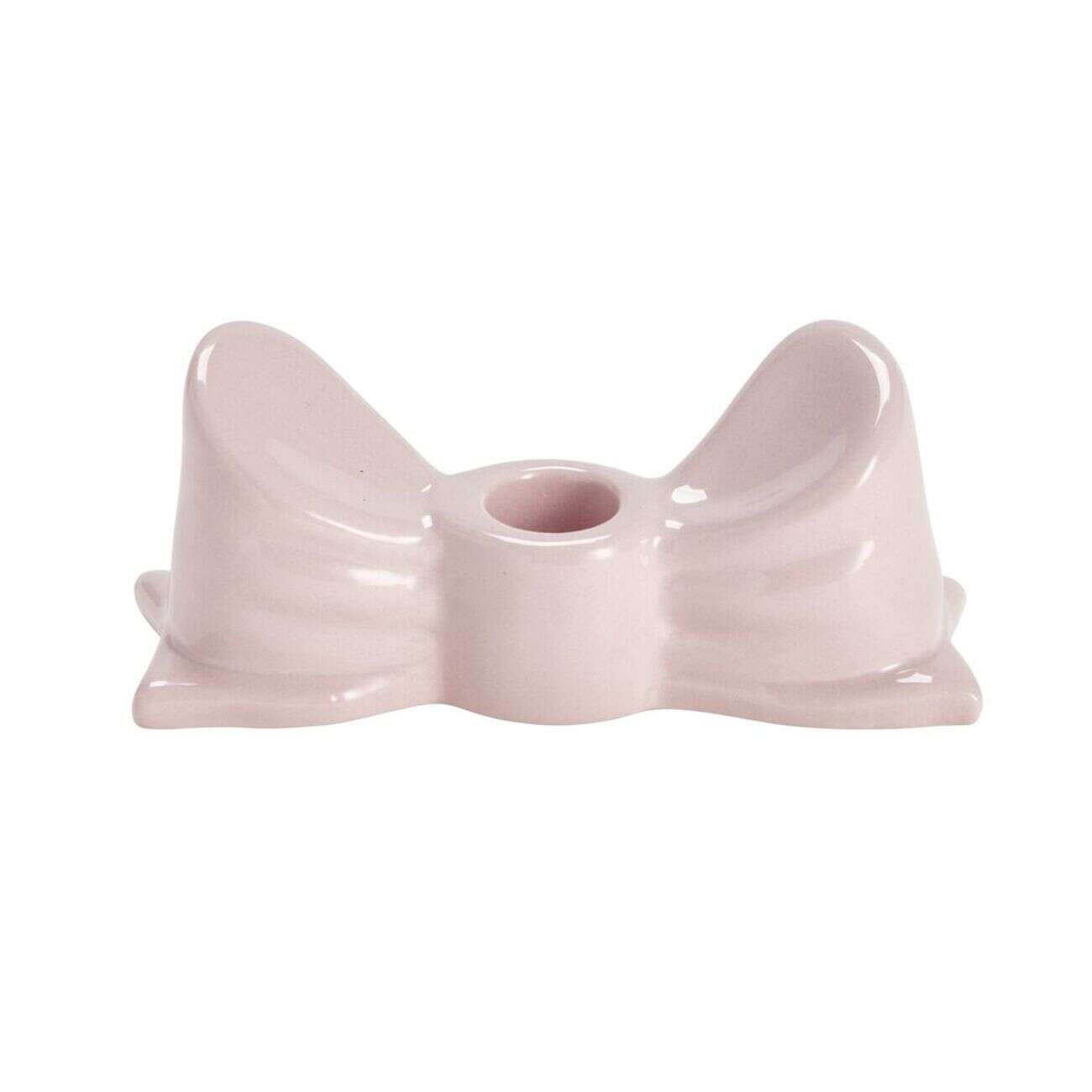 Bougeoir dolomite forme noeud coloré L14,5xH6cm (2 modèles rouge ou rose)