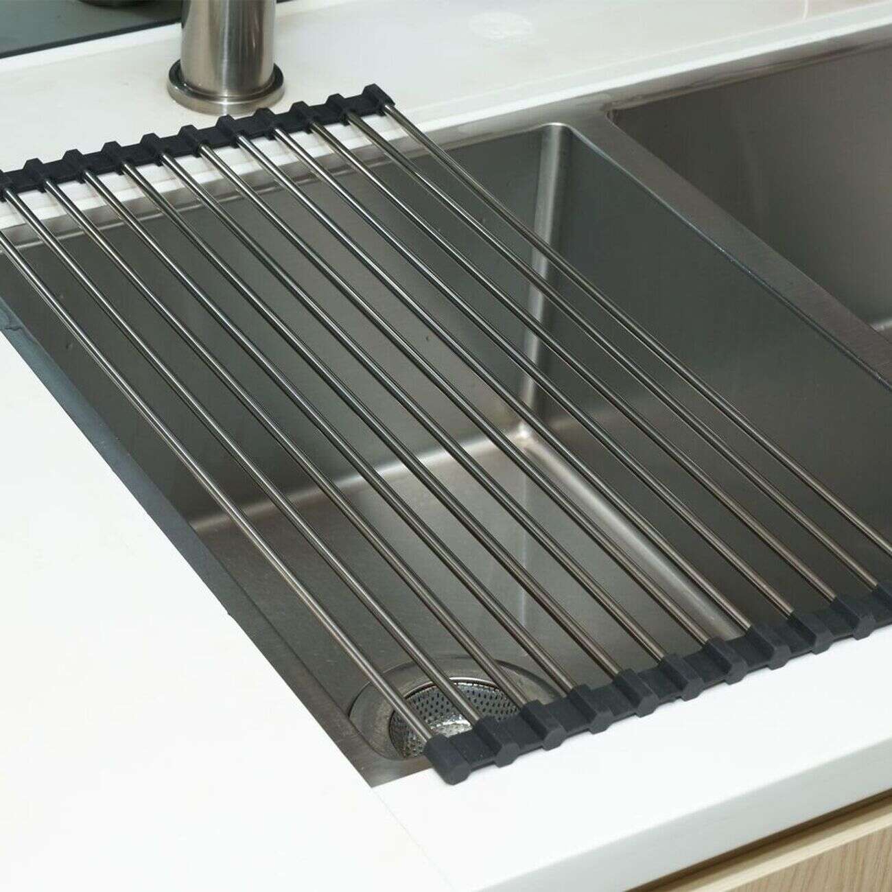 Égouttoir en inox et silicone - L.46xl.24cm