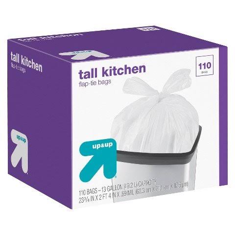 Up&Up Flap Tie Tall Kitchen Bags - 110 ct