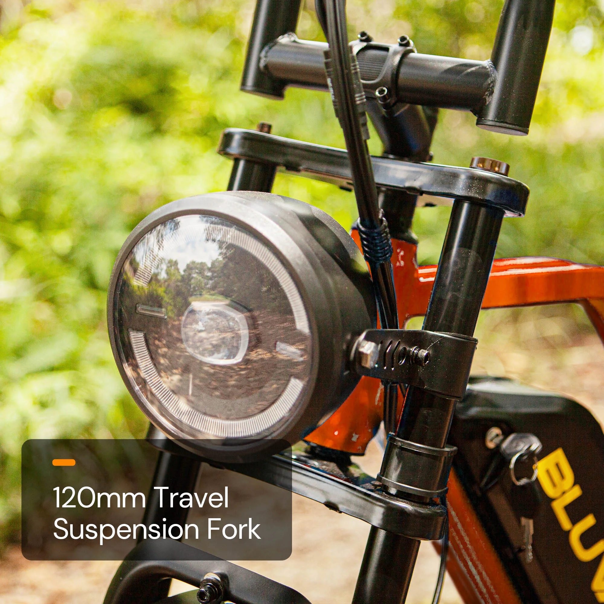 Electric Bike, Peak 1500W 35MPH 20" Fat Tire E Mountain Bikes, 52V 20Ah Ebike for Adults, Full Suspension Hydraulic Brakes UL2849 Orange Image 6