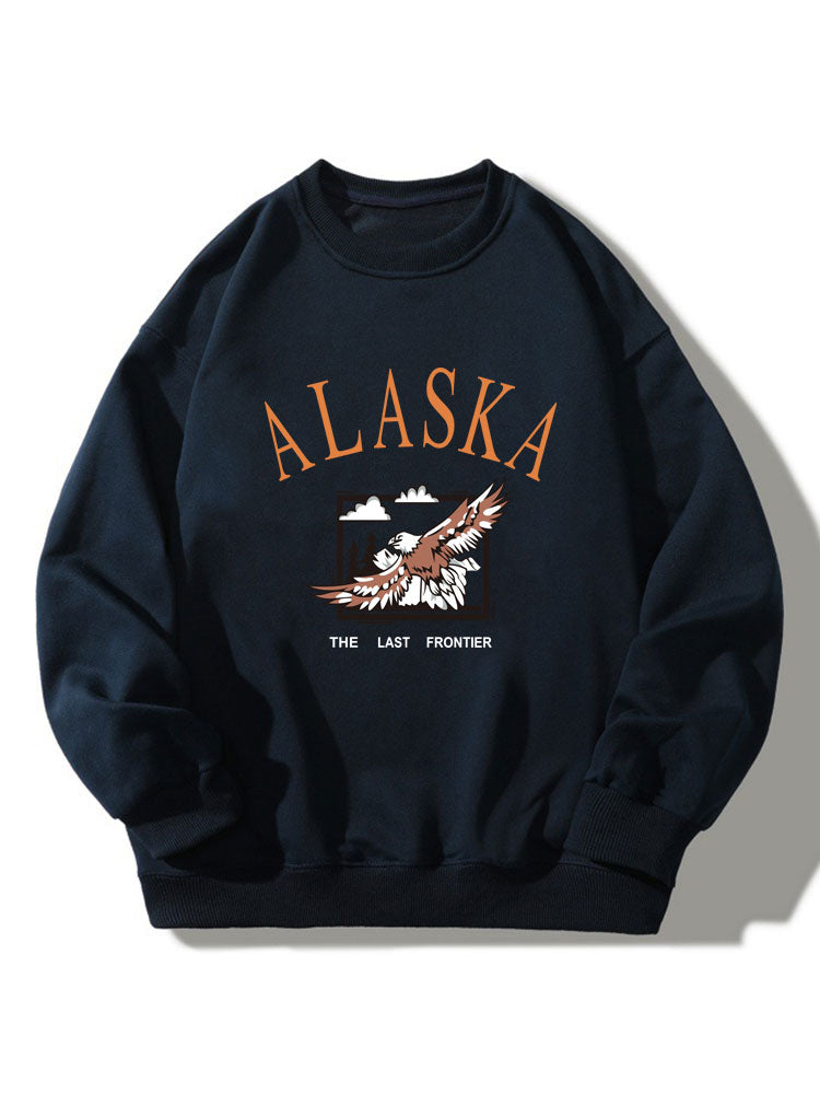 Sweat-shirt décontracté à imprimé aigle d'Alaska