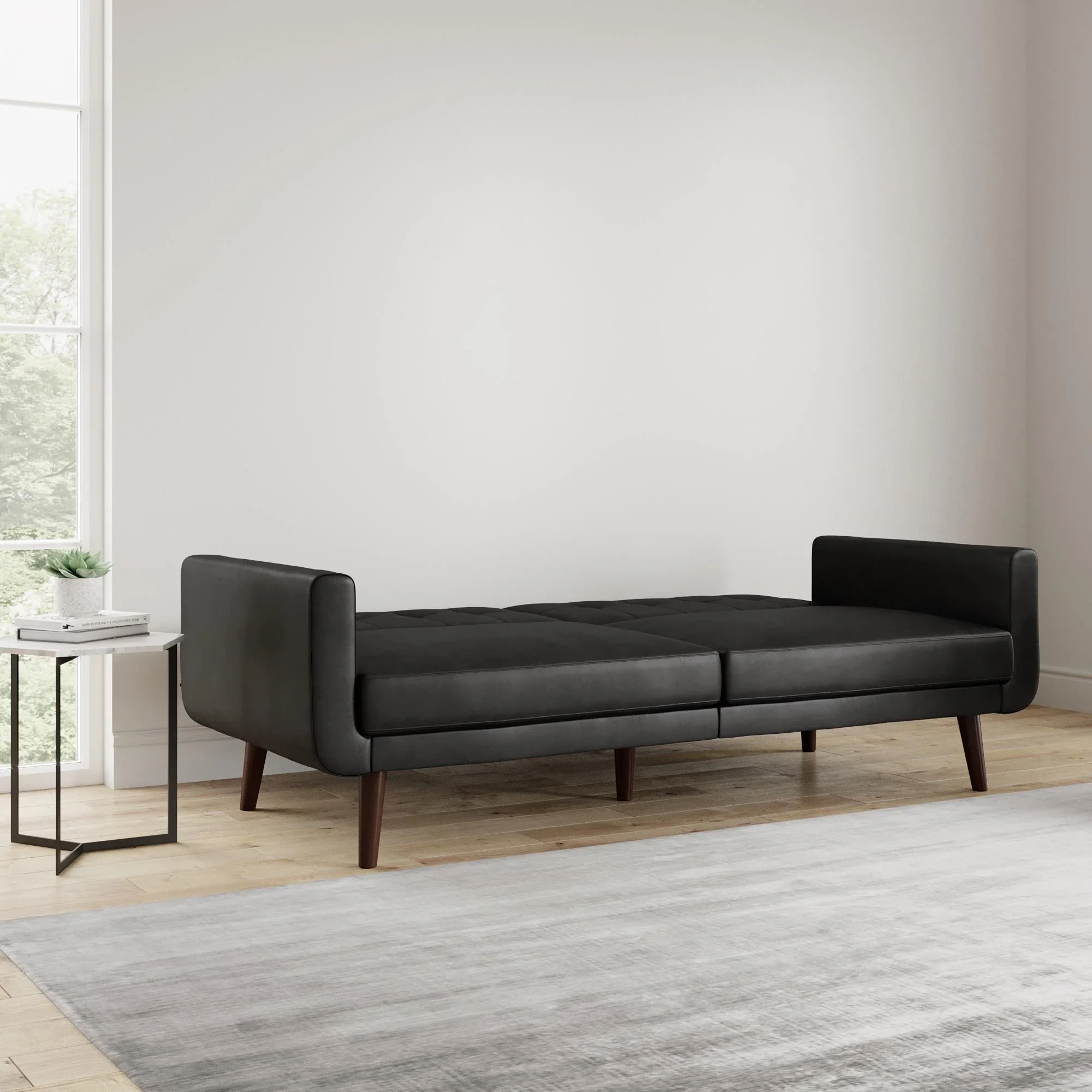 Better Homes & Gardens Nola Modern Futon, Camel Faux Leather