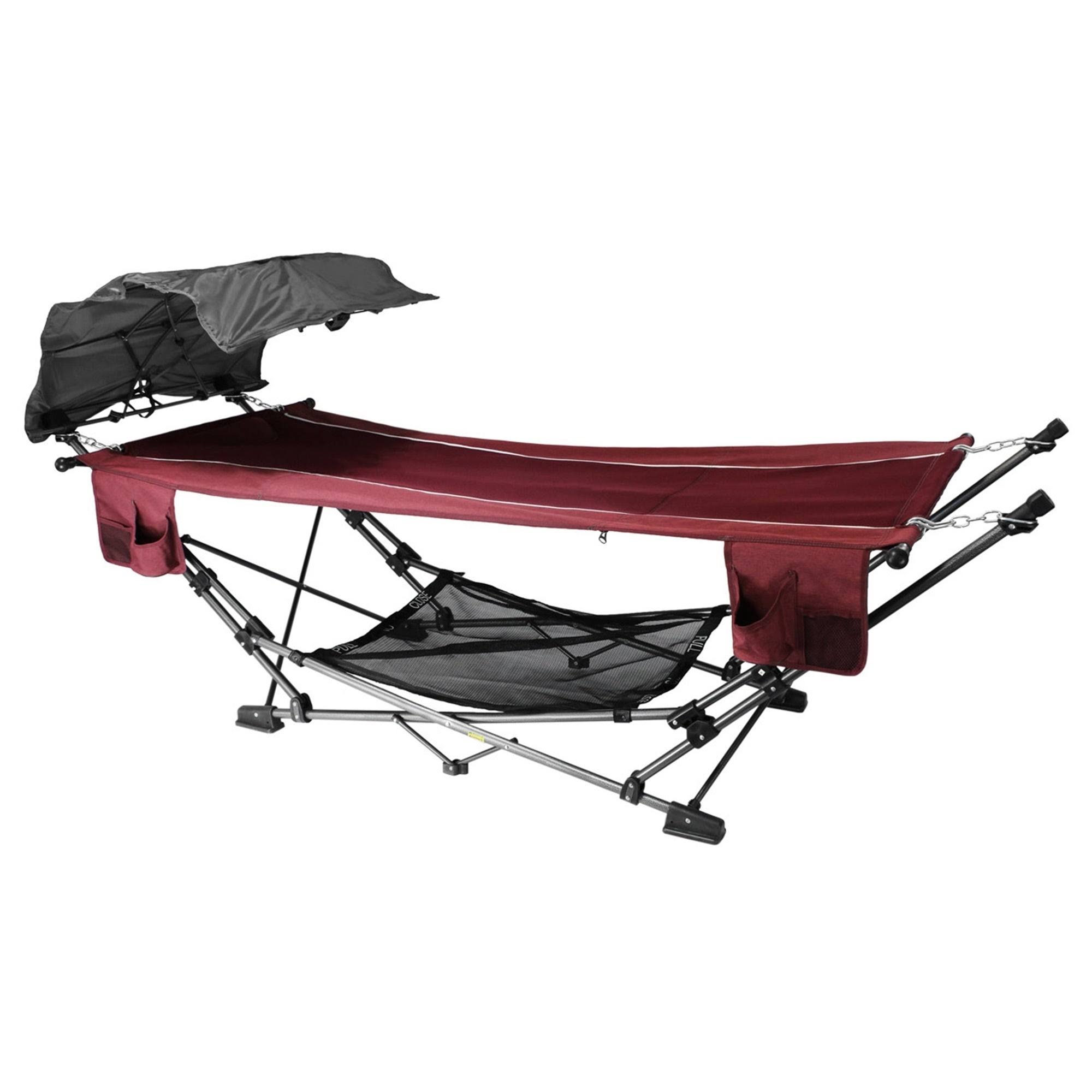 Zenithen Limited #OC582S-BD Portable Folding Hammock with A Retractable Canopy, Red