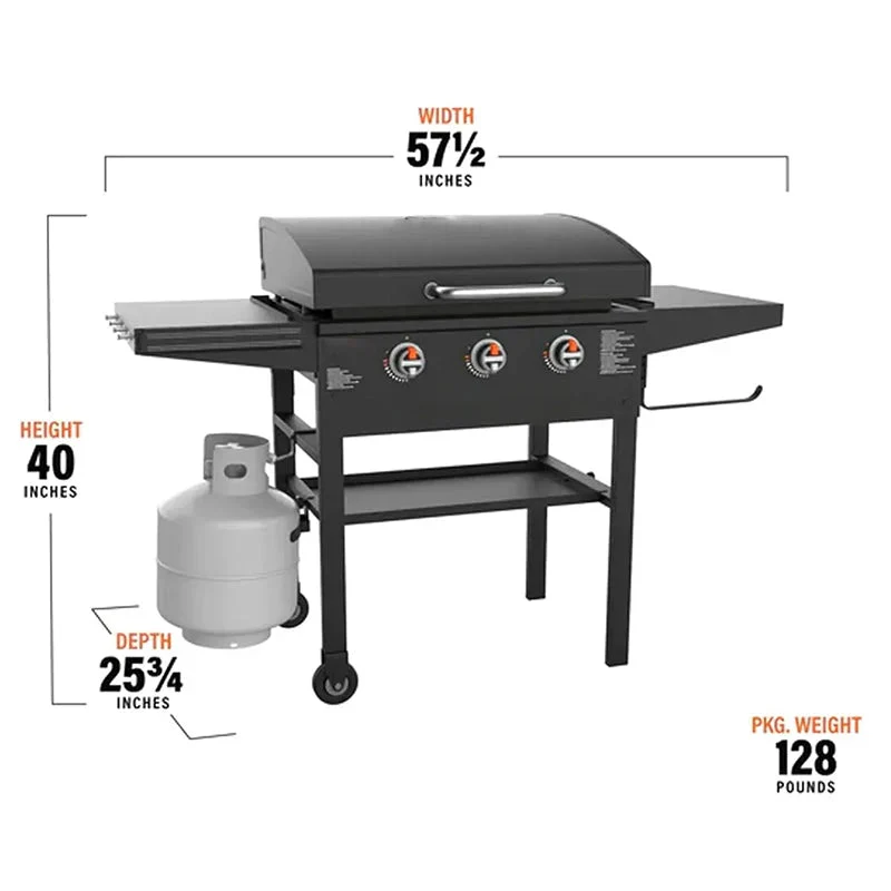 Griddle 2080 with Hood XL Griddle Original 3-Burner Outdoor Flat Top Grill,Griddle Accessories, Seasoning, and Wholesalehome Gloves and Cloth