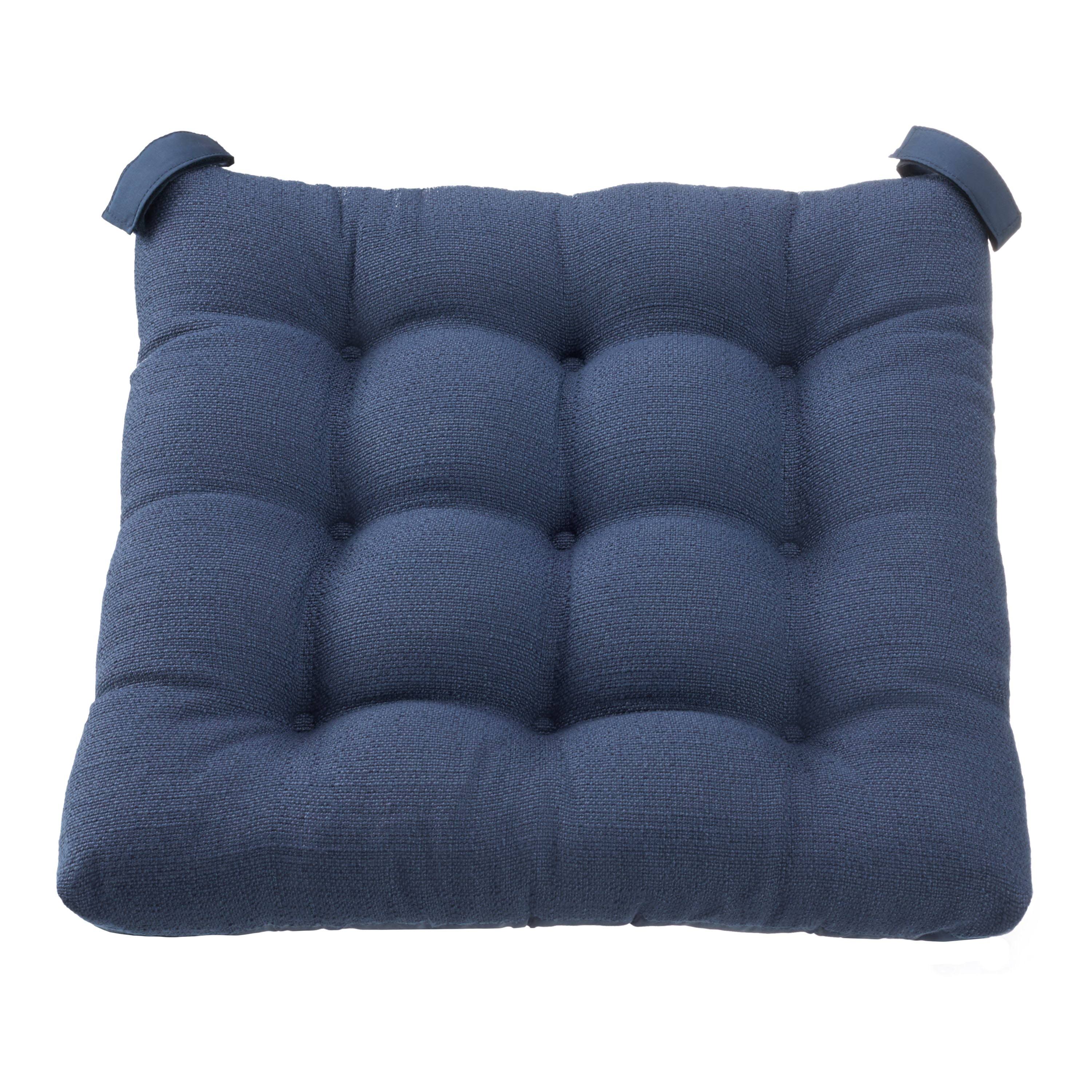 Mainstays Textured Chair Cushion, Navy, 1-Piece, 15.5 inch L x 16 inch W, Size: 15.5 inch x 16 inch x 2.95 inch