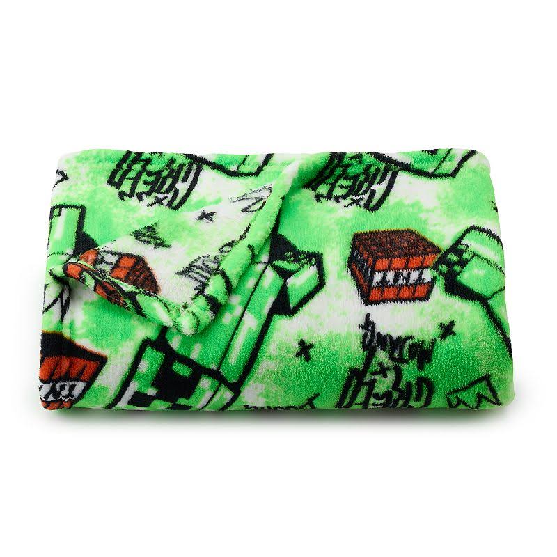 Minecraft Plush Creeper, TNT Soft Fleece Blanket Throw, 46