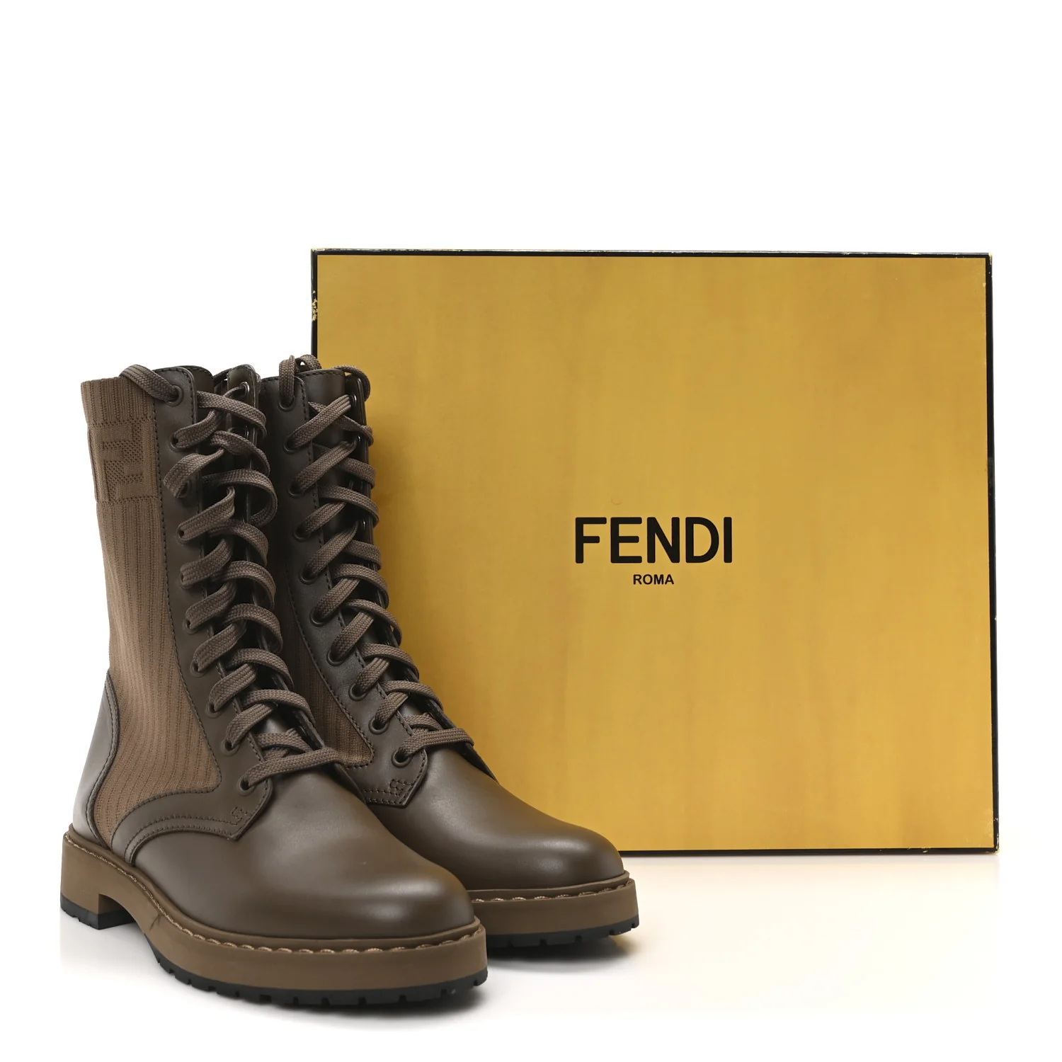 Vitello Stretch Fabric FF Rockoko Biker Boots 37 Maya Chocolate