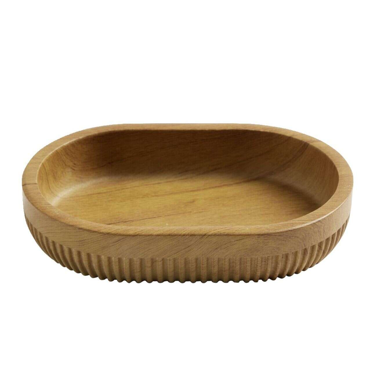 Porte savon plastique imitation bois Ø9xH10cm