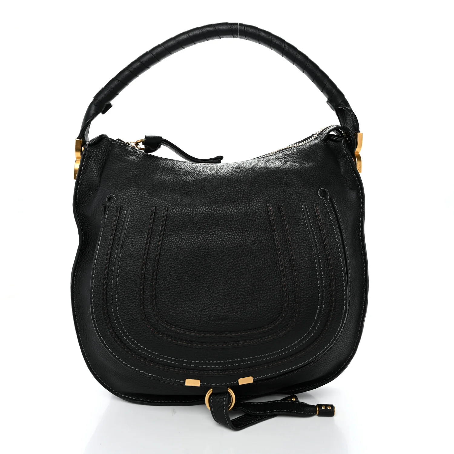 Calfskin Medium Marcie Satchel Black
