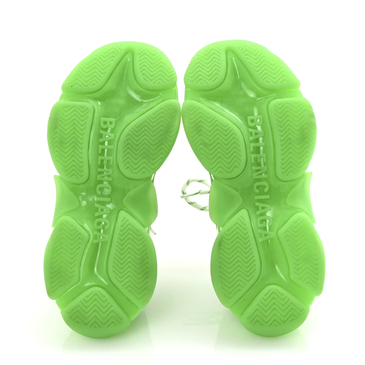 Fabric Mesh Clear Sole Womens Triple S Sneakers 36 Fluo Green