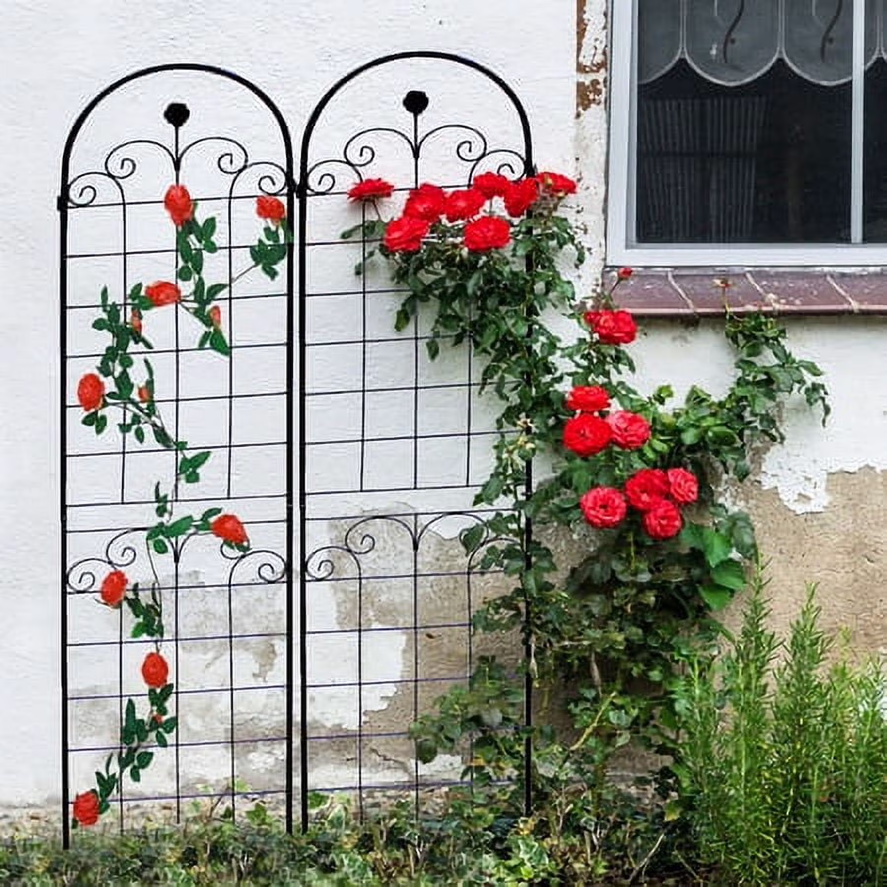 2 Pack 86.7H Metal Garden Trellis for Climbing Plants Gardening Vines Plant Support for Flower Rose Climbing