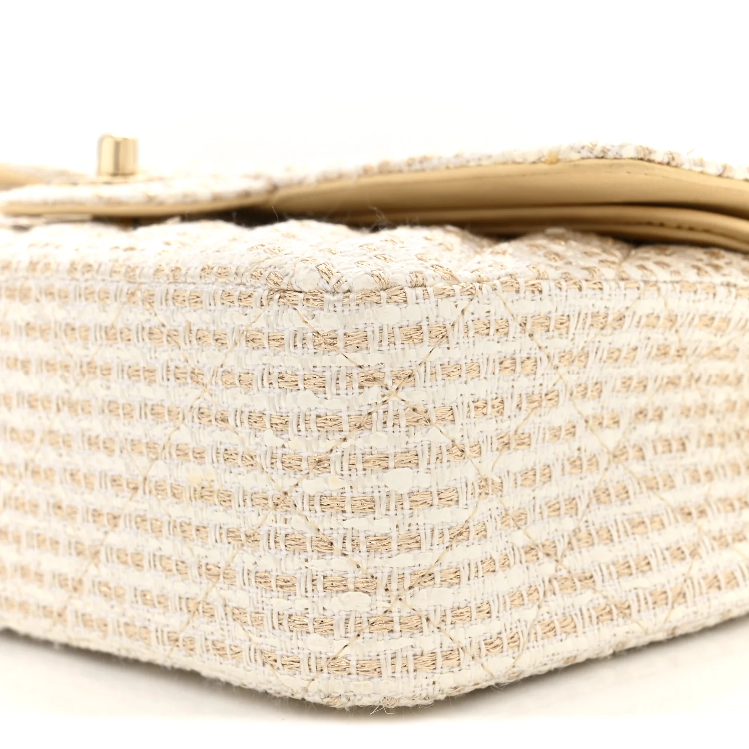 Tweed Medium Double Flap White