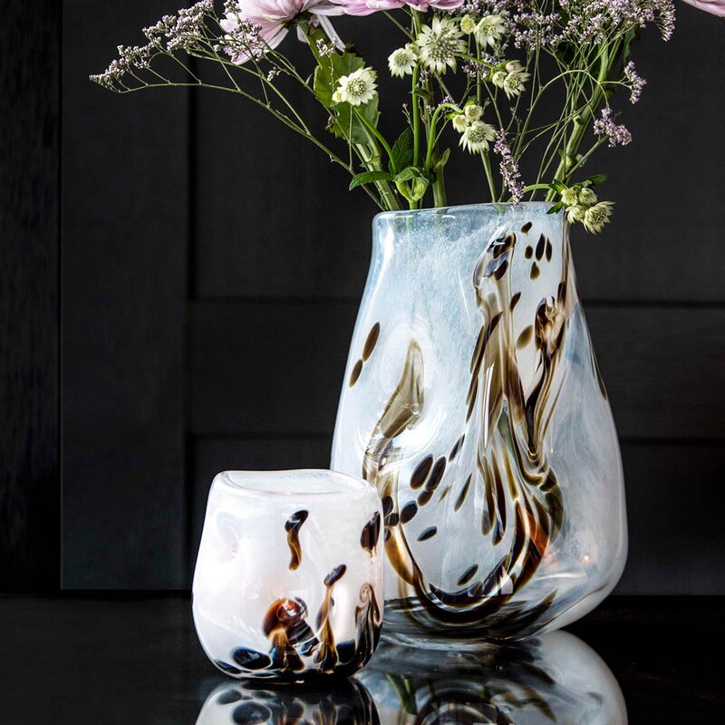 After Rain vase 12 cm hvit m/dekor