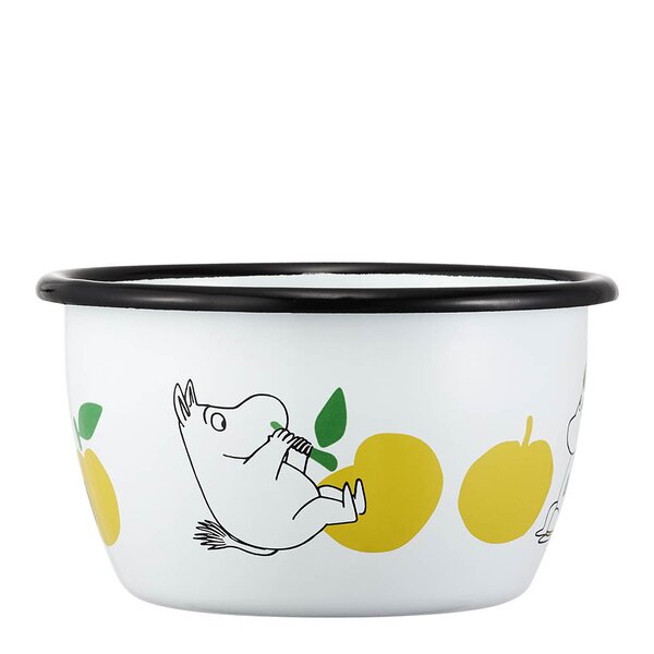 Mummi emaljeskål 30 cl Mummitrollet gule epler