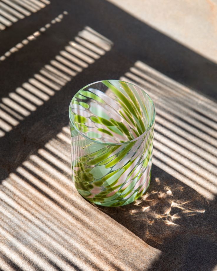 JOIA - LARGE GLASS DROPS GREEN PINK