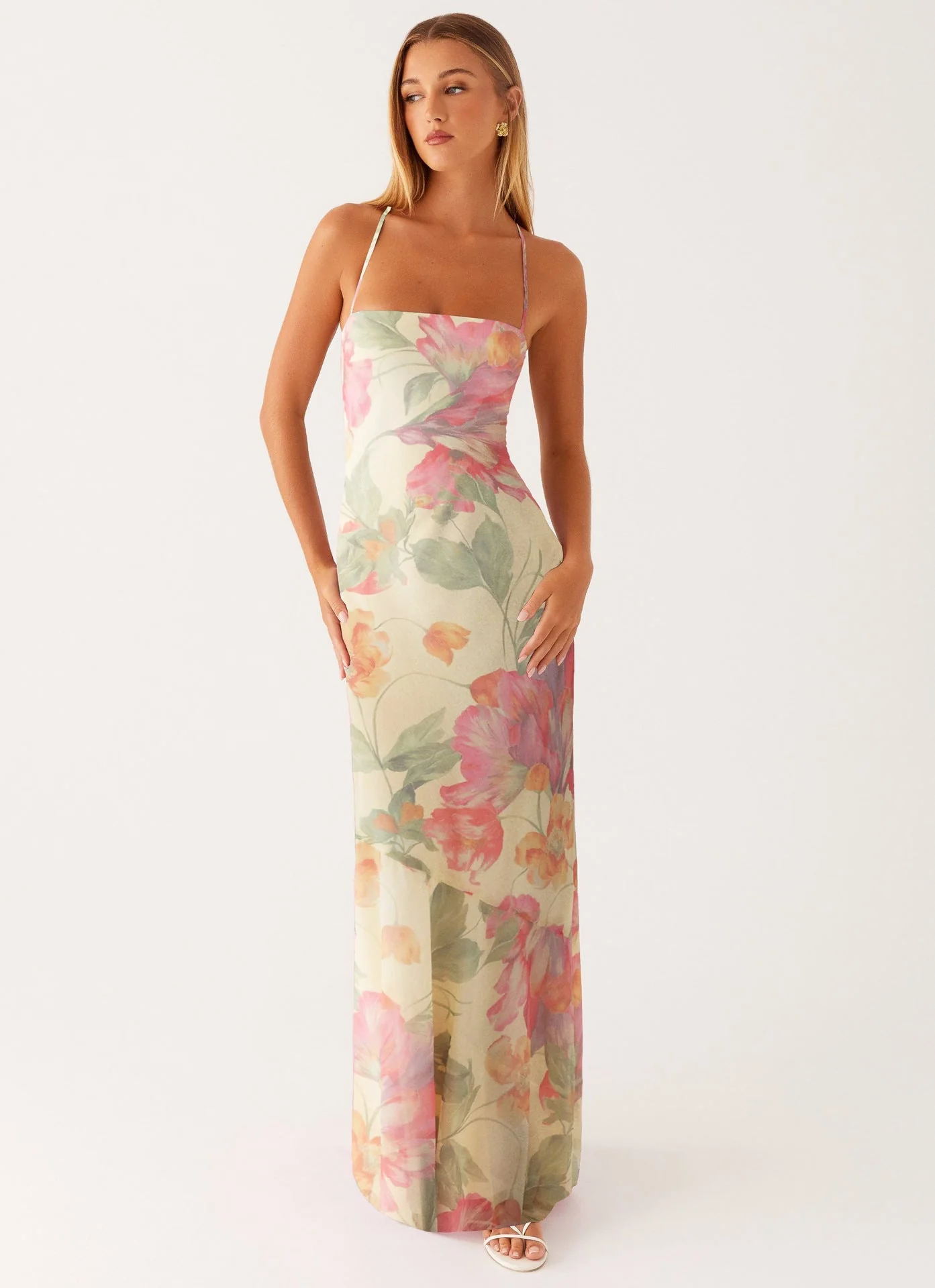 Robe maxi fleurie d'été pour femmes, sans manches, style bohème