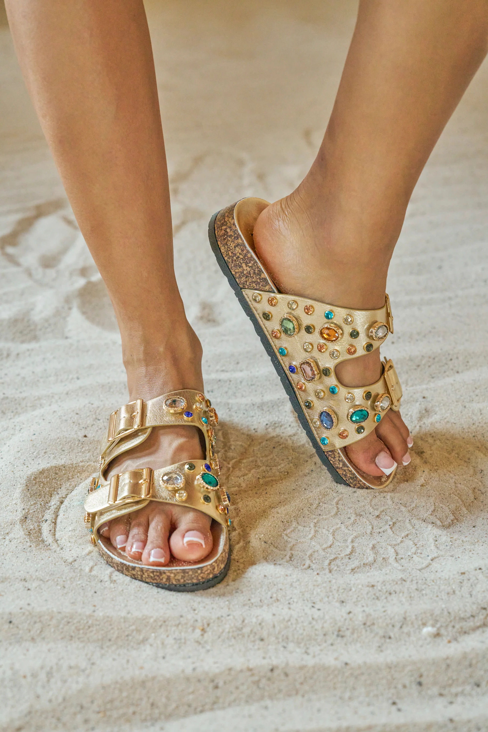 AZALEA WANG BAYLEAVES GOLD EMBELLISHED SANDAL - Akira Store