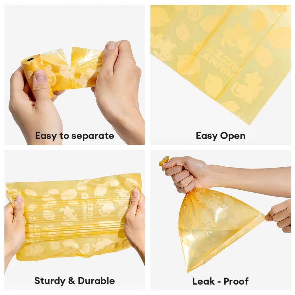 Lemon Scented Durable Recycled Poop Bags - Fresh Up