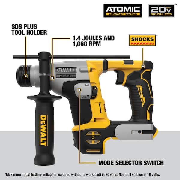 ATOMIC 20V MAX Cordless Brushless Ultra - Compact 5/8 In. SDS Plus Hammer Drill (Tool Only)