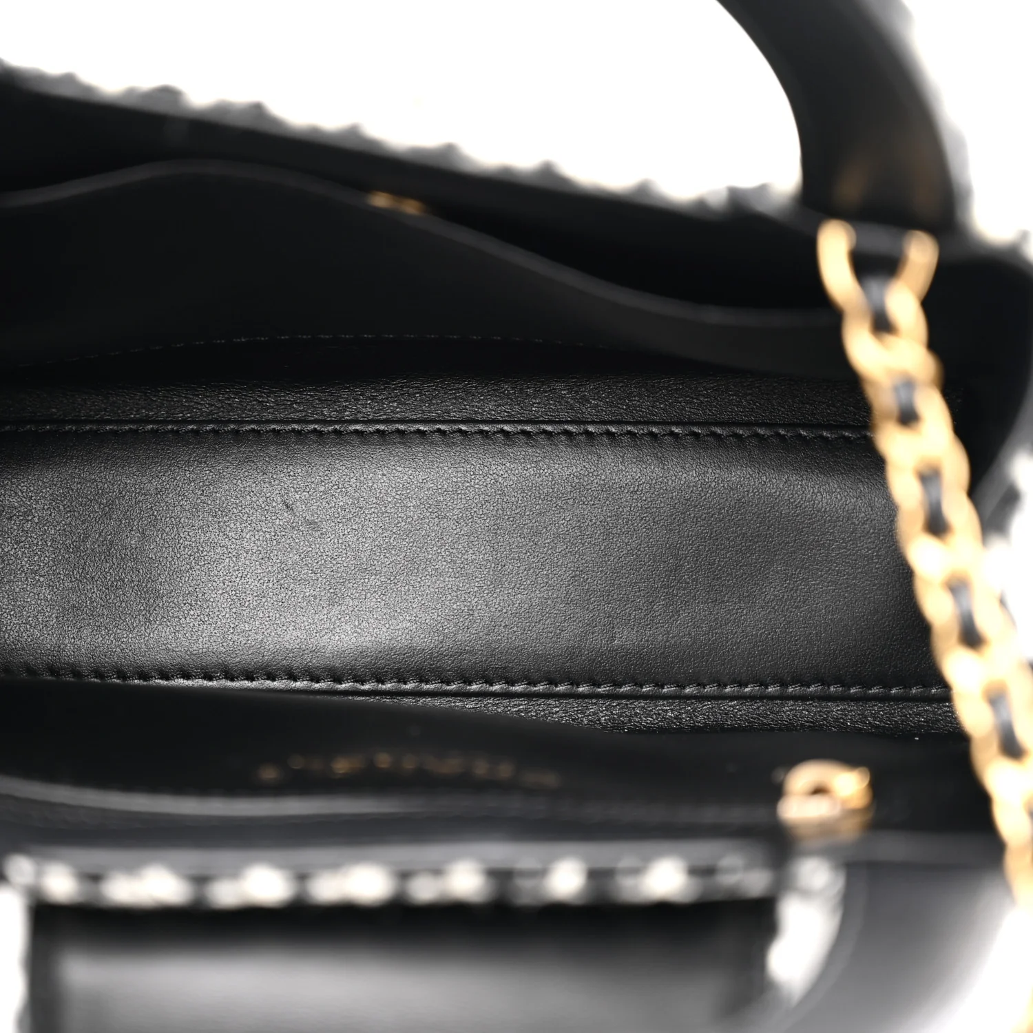 Tweed Houndstooth Quilted Nano Kelly Shopper Black White