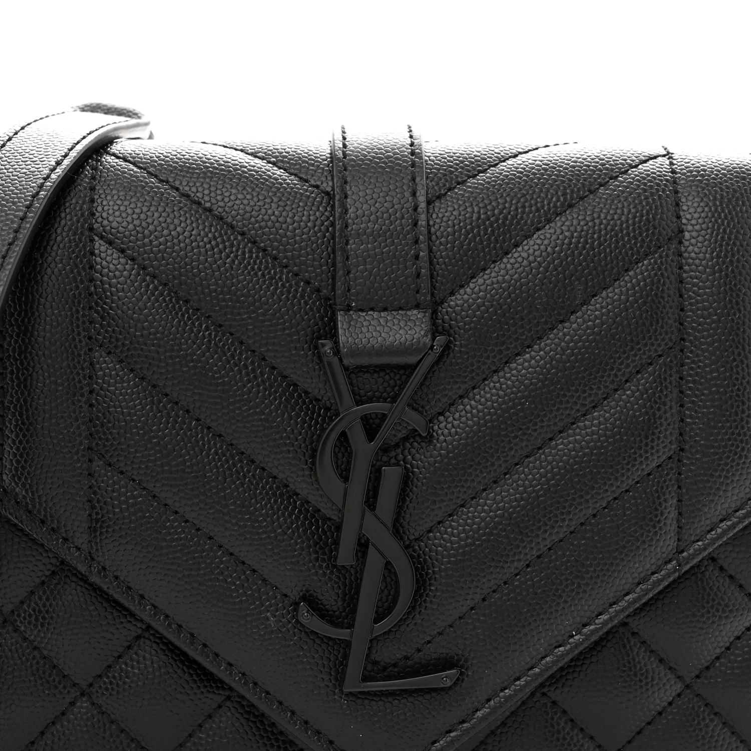 Grain De Poudre Textured Mixed Matelasse Triquilt Small Monogram Monochrome Satchel Black