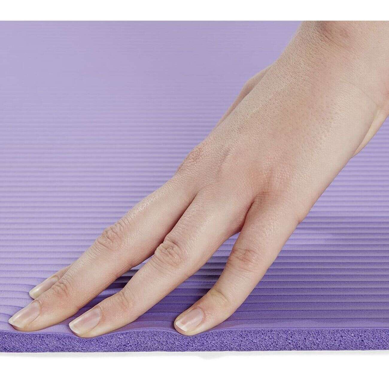 Tapis yoga épais 183x61x1cm caoutchouc violet