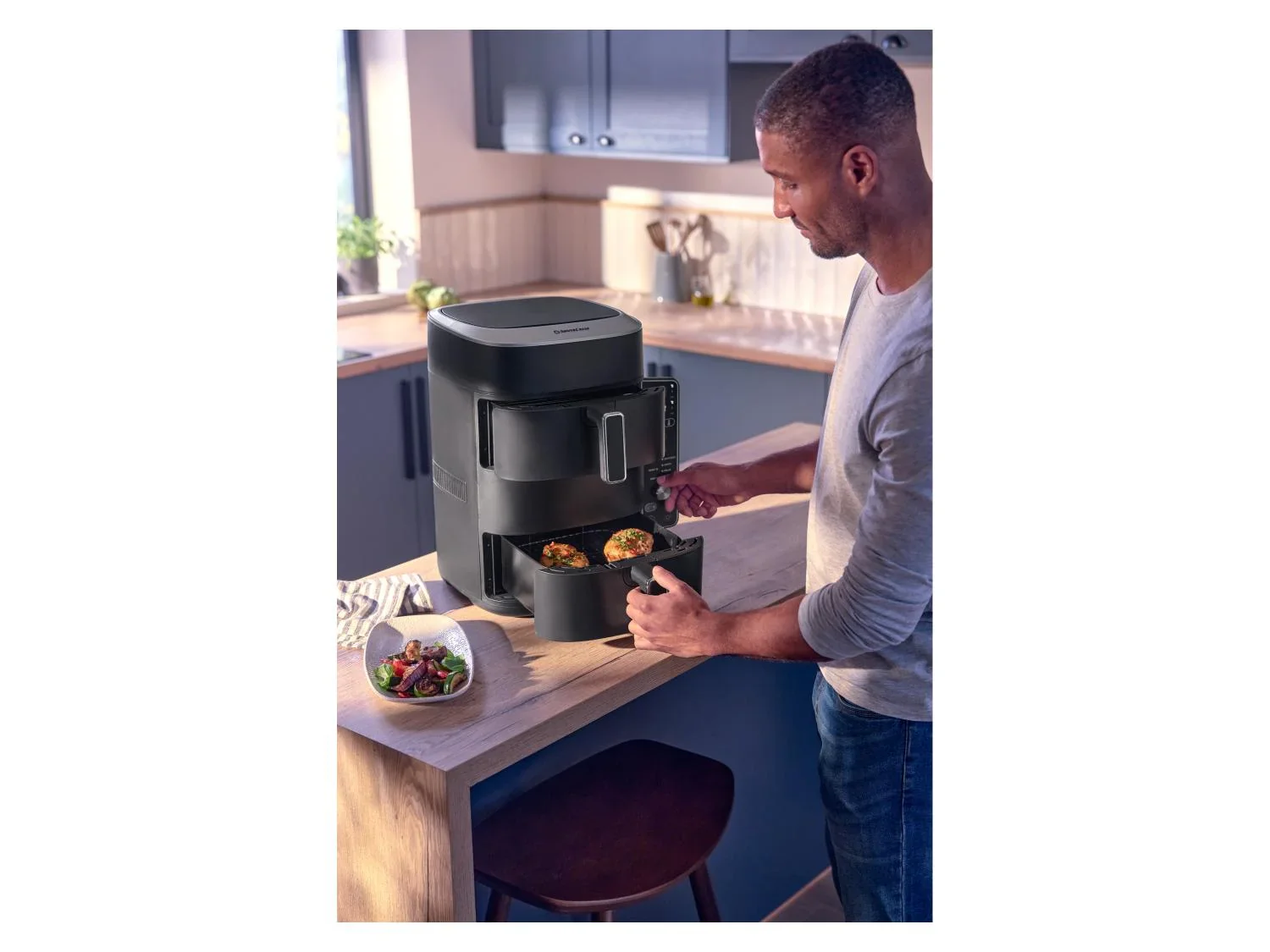 SILVERCREST Friteuse  air chaud 2 zones superposes, 9,5 l