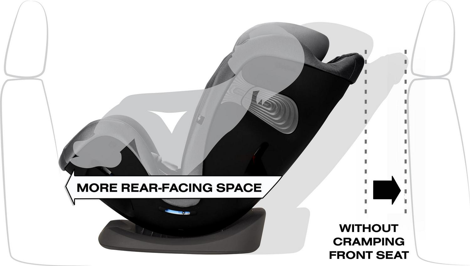 Eternis S. All-in-One Convertible Car Seat. 12-Position Height-Adjustable Reclining Headrest. Side Impact Protection. Manhattan Grey. 120 lb (Non- Sensorsafe) - Image 8