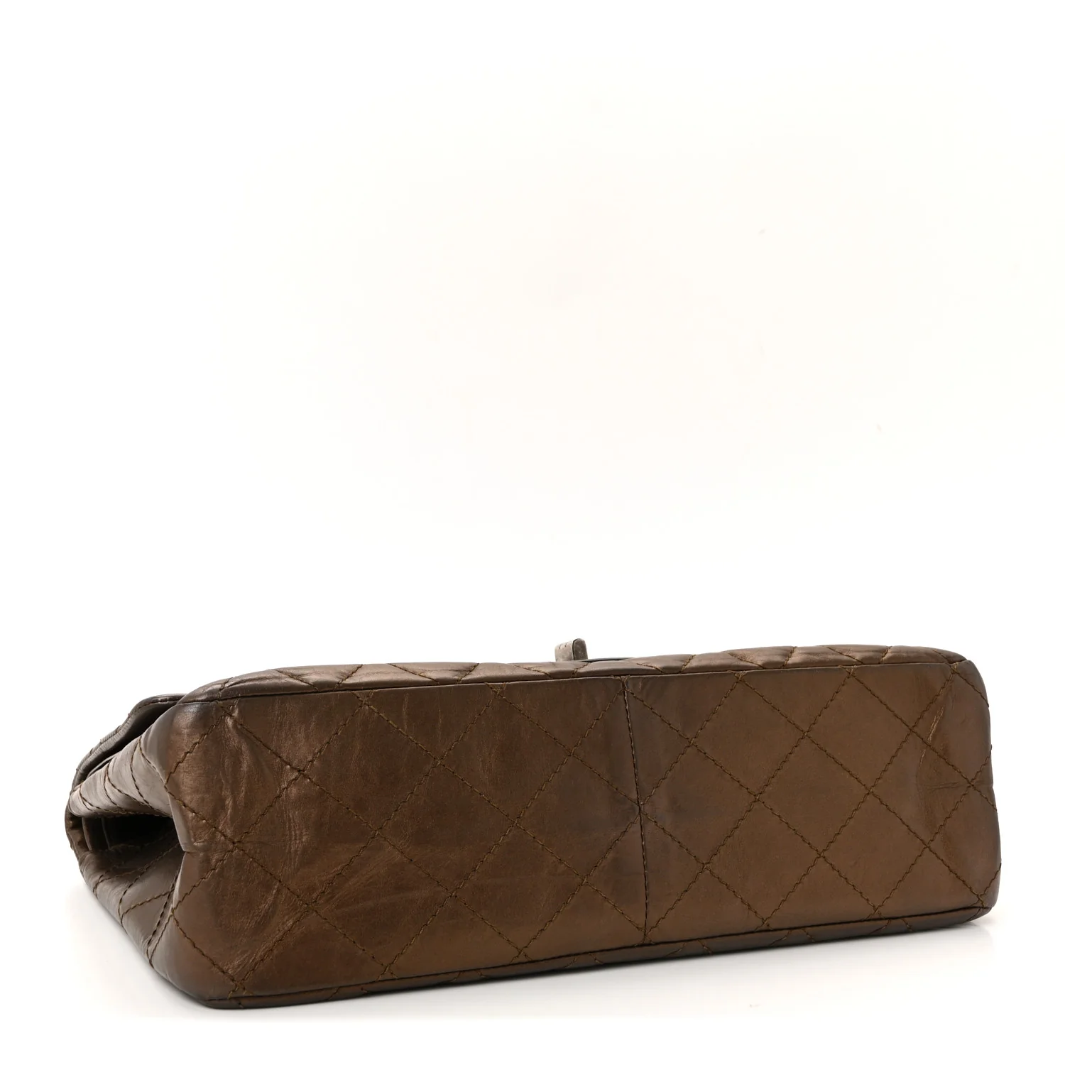 Metallic Aged Calfskin Quilted 2.55 Reissue 227 Flap Bronze