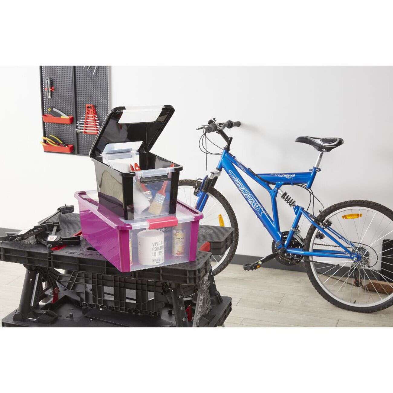 Boîte de rangement 11 L noir