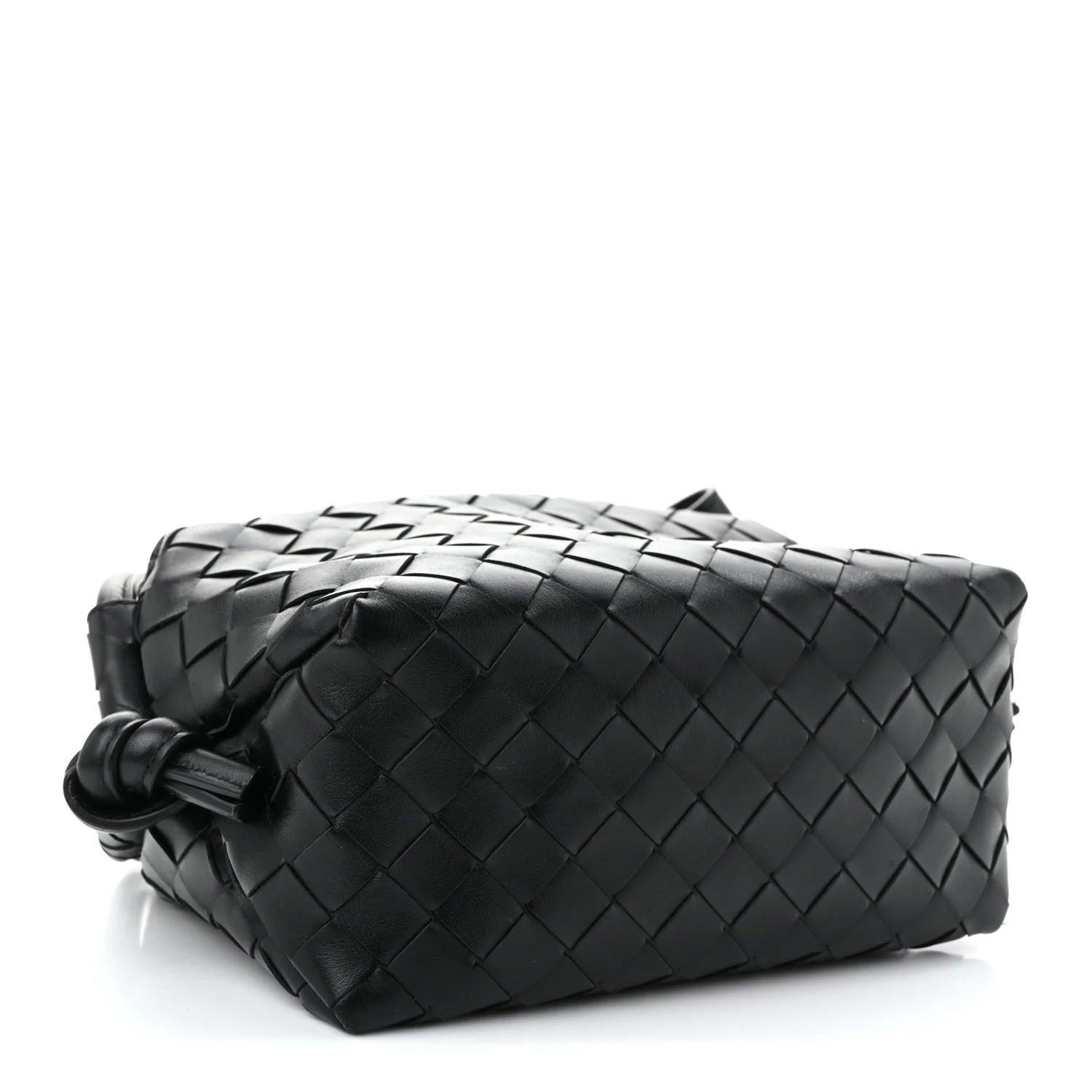 Calfskin Intrecciato Small Loop Top Handle Black